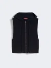 Max Mara Wool And Cashmere Hooded Gilet In Black