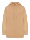 Max Mara Wool And Cashmere Hoodie In Neutral