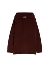 Max Mara Drawstring Hoodie Applique Pocket In Red