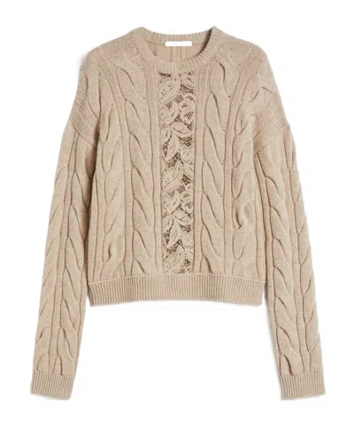 MAX MARA WOOL AND CASHMERE JUMPER WITH LACE