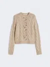Max Mara Wool And Cashmere Jumper With Lace In Brown
