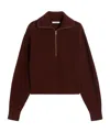 Max Mara Wool And Cashmere Jumper With Zip In Burgundy