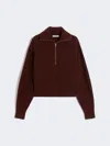 Max Mara Wool-cashmere Quarter-zip Sweater In Brown