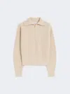 Max Mara Wool And Cashmere Jumper With Zip In White
