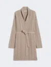 Max Mara Wool And Cashmere Knit Cardigan In Neutral
