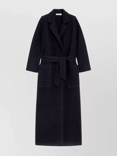 MAX MARA CASHMERE WOOL FELTED-KNIT OVERSIZED BELTED COAT