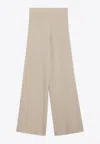 Max Mara Wool And Cashmere Knit Pants In Neutral
