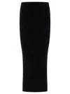 Max Mara Seta Ribbed Wool-blend Maxi Pencil Skirt In Black