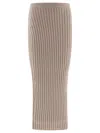 Max Mara Wool And Cashmere Knit Skirt In Gray