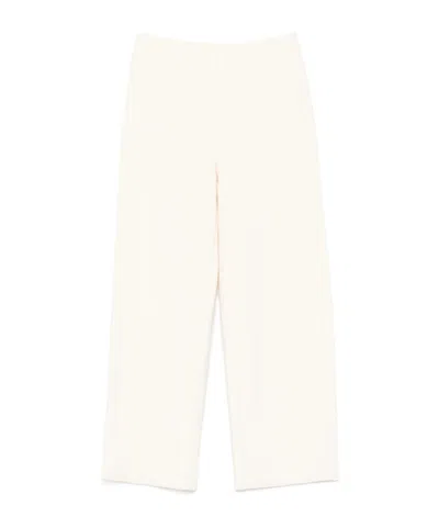 Max Mara Wool And Cashmere Knit Trousers In White