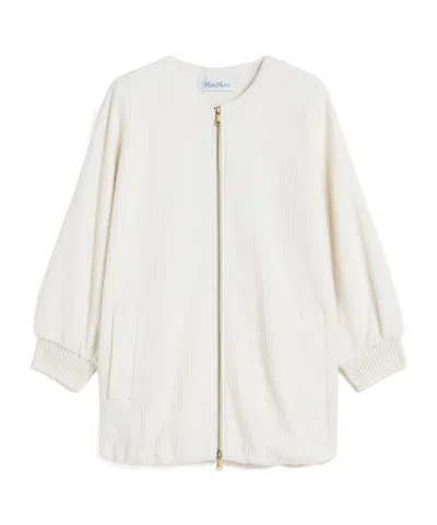 Max Mara Wool And Cashmere Knitted Jacket In White