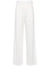Max Mara Bridal Lampo Silk Chiffon Wide-leg Pants In White