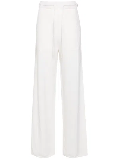 Max Mara Wool And Cashmere Knitted Trousers In White