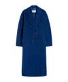 Max Mara Wool And Cashmere Long-sleeved Coat In Blue