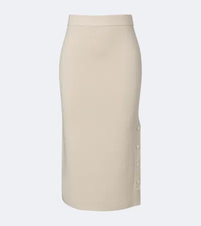 Max Mara Wool And Cashmere Midi Skirt In Beige