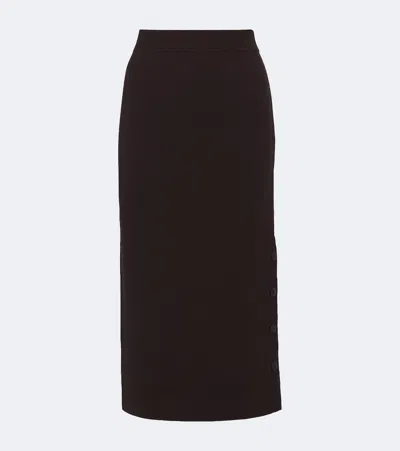 Max Mara Wool And Cashmere Midi Skirt In Brown