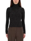 Max Mara Wool And Cashmere Mouliné Turtleneck In Black