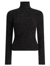 Max Mara Wool And Cashmere Mouliné Turtleneck Sweater In Black