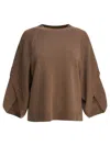 Max Mara Knitwear With Button Detail And Raglan Sleeves In Brown