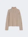 Max Mara Wool And Cashmere Polo-neck Sweater In Neutral