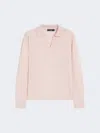 Max Mara Wool And Cashmere Polo Shirt In Pink