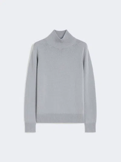 Max Mara Wool And Cashmere Polo-neck Sweater In Gray
