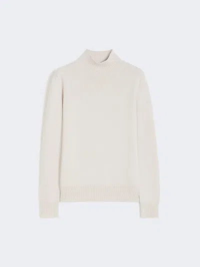 Max Mara Wool And Cashmere Polo-neck Sweater In Neutral