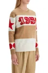 Max Mara Dirce Striped Wool And Cashmere Sweater In Beige