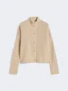 Max Mara Afelio Ribbed And Cable-knit Wool And Cashmere-blend Cardigan In Gold