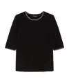 Max Mara Wool And Cashmere Round-neck Sweater In Black