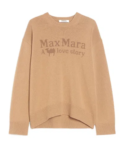 Max Mara Wool And Cashmere Round-neck Sweater In Nude