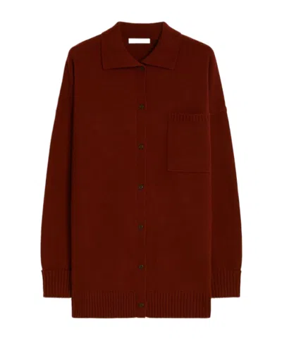 Max Mara Wool And Cashmere Shirt Jacket In Burgundy