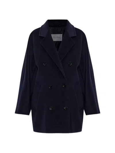 Max Mara Wool And Cashmere Short Coat In Blue