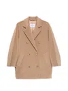 Max Mara Rebus Double-breasted Notched-lapels Coat In Sand