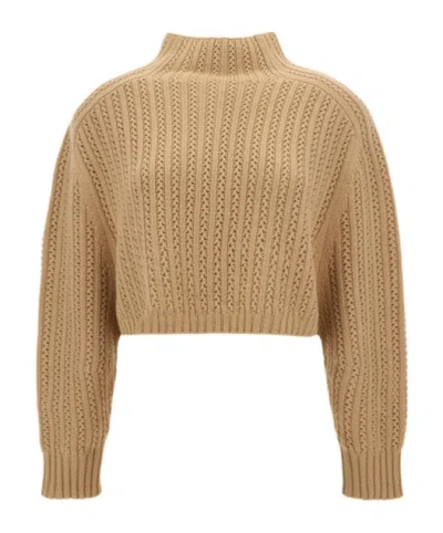 Max Mara Wool And Cashmere Short Sweater In Multicolor
