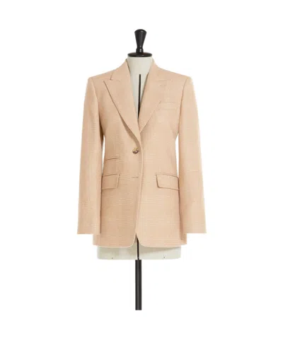 Max Mara Wool And Cashmere Single-breasted Blazer In Nude