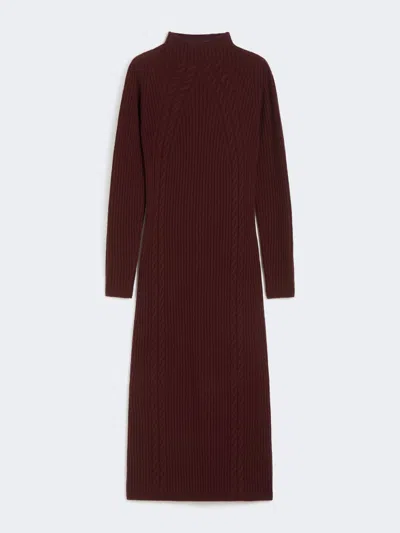 Max Mara Wool And Cashmere Slim-fit Dress In Red