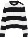 Max Mara Ribbed Texture Top With Contrasting Stripes