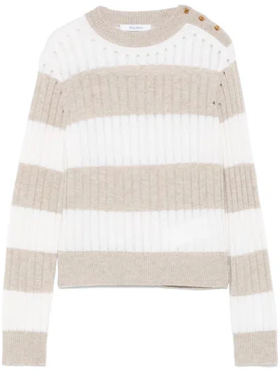 Max Mara Wool And Cashmere Sweater In Neutral