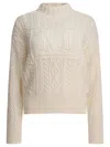 Max Mara Vicini Cashmere Side Braid Sweater In White