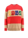 Max Mara Wool And Cashmere Sweater With Flocked 1951 Motif In Red