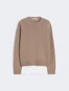 Max Mara Wool And Cashmere Sweater With Patch Detail In Neutral
