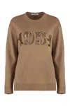 Max Mara Wool And Cashmere Sweater With Sequined Front In Multi
