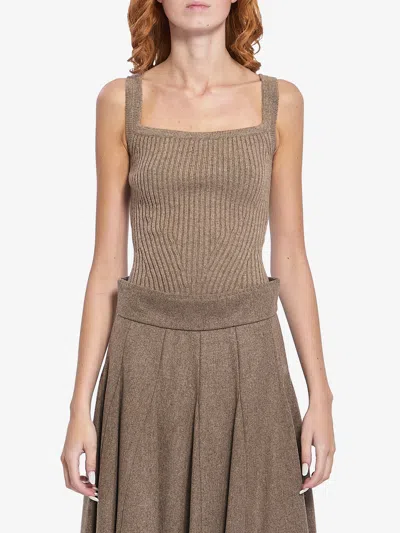 Max Mara Wool And Cashmere Top In Brown