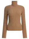 Max Mara Wool And Cashmere Turtleneck Sweater In Brown