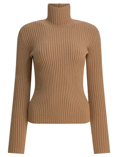 Max Mara Wool And Cashmere Turtleneck Sweater In Brown