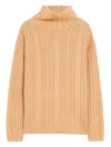 Max Mara Vitalba Wool-blend Turtleneck Sweater In Beige