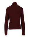 Max Mara Cherry-colored Turtleneck In Wool And Cashmere Blend