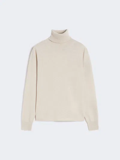 Max Mara Wool And Cashmere Turtleneck Sweater In Sand