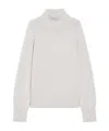 Max Mara Wool Cashmere Turtleneck Sweater In White